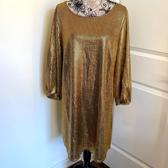 NWT, Nicole Miller Gold Mini Dress - Picture 1 of 5
